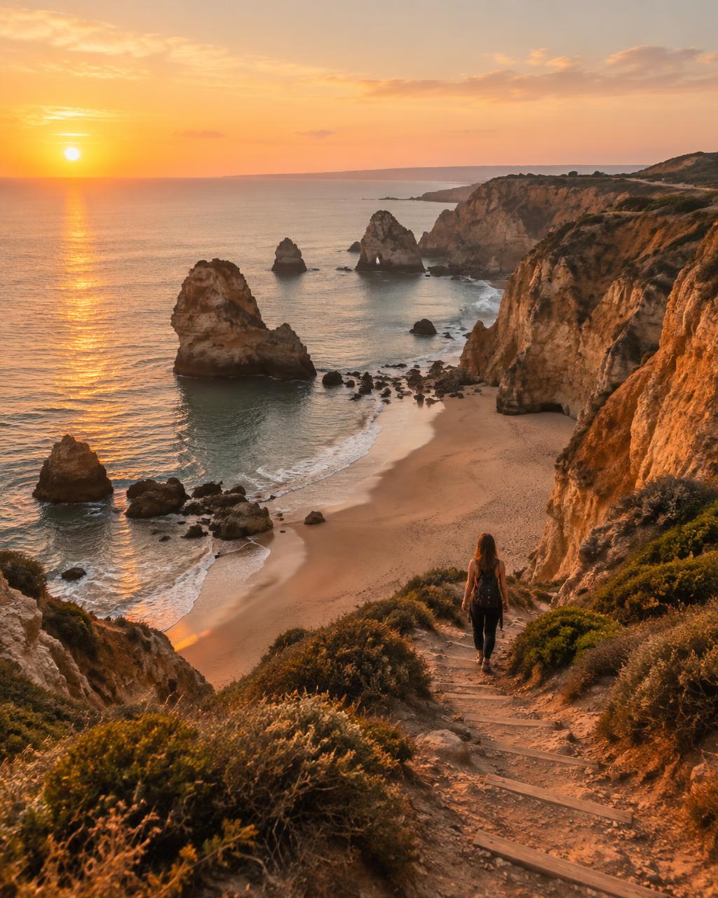 Warm coastal escape at golden hour